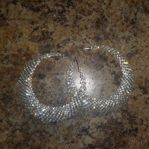 CZ hoop earrings NWOT
